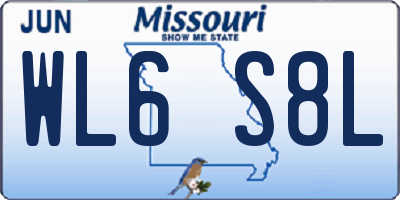 MO license plate WL6S8L