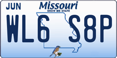 MO license plate WL6S8P