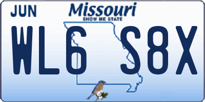 MO license plate WL6S8X