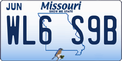 MO license plate WL6S9B