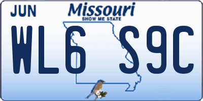 MO license plate WL6S9C
