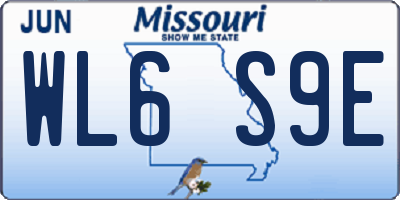 MO license plate WL6S9E