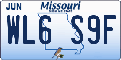 MO license plate WL6S9F