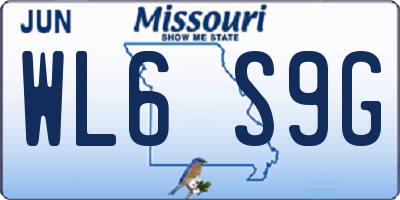 MO license plate WL6S9G
