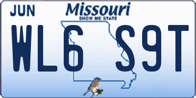 MO license plate WL6S9T