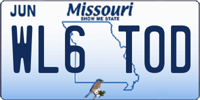 MO license plate WL6T0D