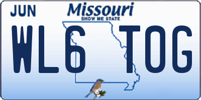 MO license plate WL6T0G