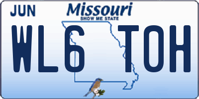 MO license plate WL6T0H
