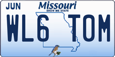 MO license plate WL6T0M