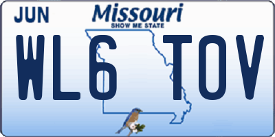 MO license plate WL6T0V