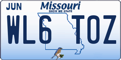 MO license plate WL6T0Z