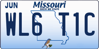 MO license plate WL6T1C