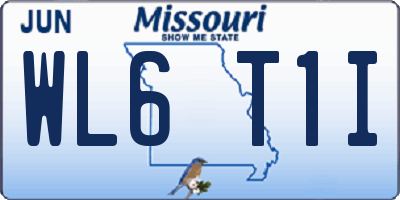 MO license plate WL6T1I
