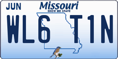 MO license plate WL6T1N