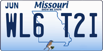 MO license plate WL6T2I