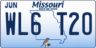 MO license plate WL6T2O