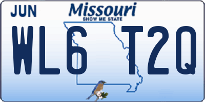 MO license plate WL6T2Q