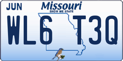 MO license plate WL6T3Q