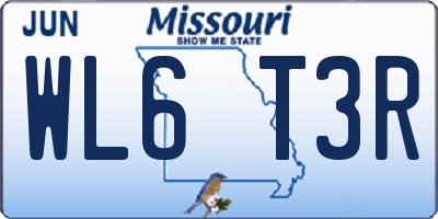 MO license plate WL6T3R