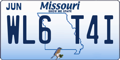 MO license plate WL6T4I