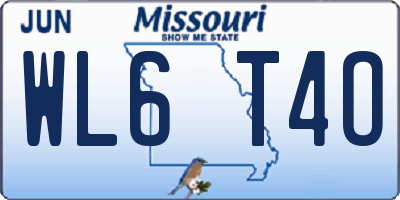 MO license plate WL6T4O