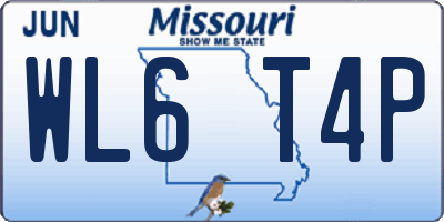 MO license plate WL6T4P