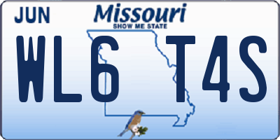 MO license plate WL6T4S