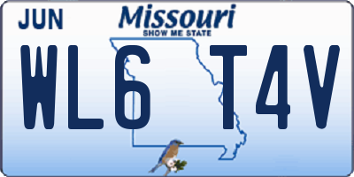 MO license plate WL6T4V