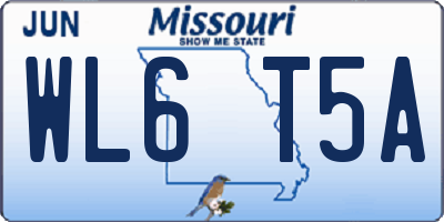 MO license plate WL6T5A