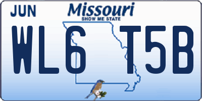 MO license plate WL6T5B