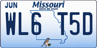 MO license plate WL6T5D