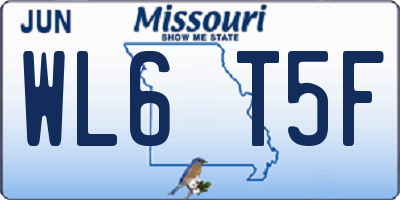MO license plate WL6T5F