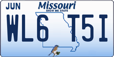 MO license plate WL6T5I