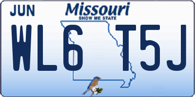MO license plate WL6T5J