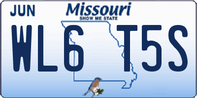 MO license plate WL6T5S