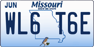MO license plate WL6T6E