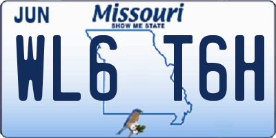 MO license plate WL6T6H