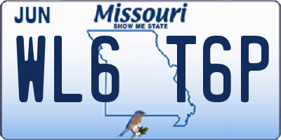 MO license plate WL6T6P