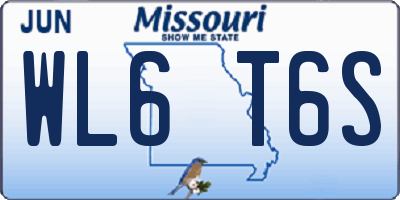 MO license plate WL6T6S
