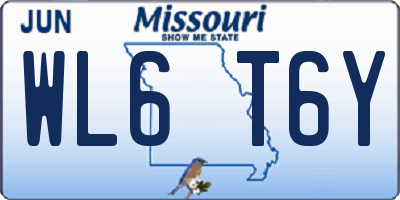 MO license plate WL6T6Y