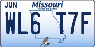 MO license plate WL6T7F