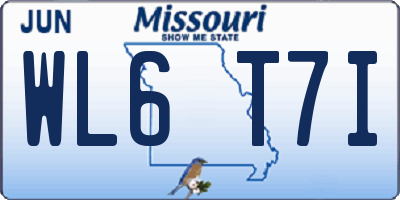 MO license plate WL6T7I