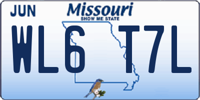 MO license plate WL6T7L