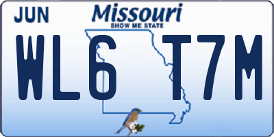 MO license plate WL6T7M
