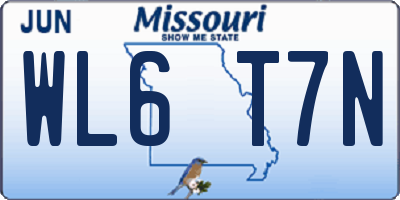 MO license plate WL6T7N