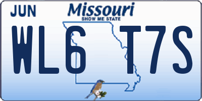 MO license plate WL6T7S