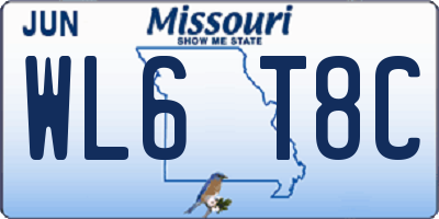 MO license plate WL6T8C
