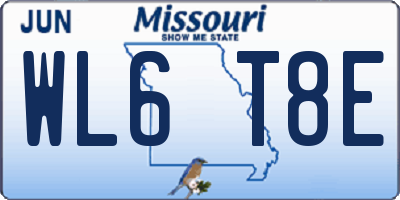 MO license plate WL6T8E