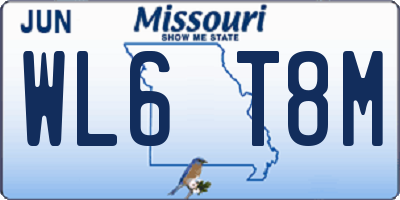 MO license plate WL6T8M