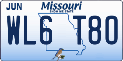 MO license plate WL6T8O